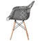 Fabulaxe Mid-Century Modern Style Fabric Lined Armchair with Beech Wooden Legs, Black and White, PK 4 QI004325.BW.4 - alternate 4
